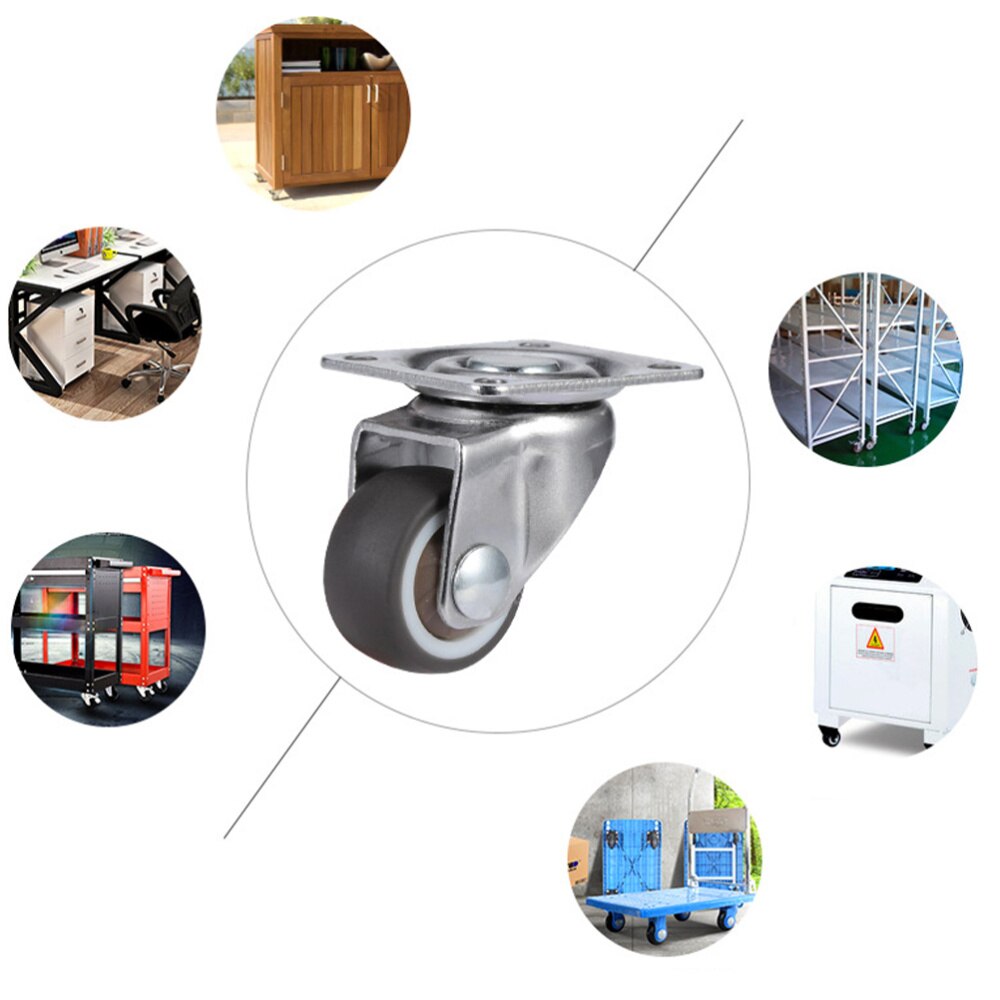 4PCS Swivel Caster Wheels Silent Practical Wear-resistant 360 Degree Heavy Duty Wheels Swivel Caster Wheels for Furniture