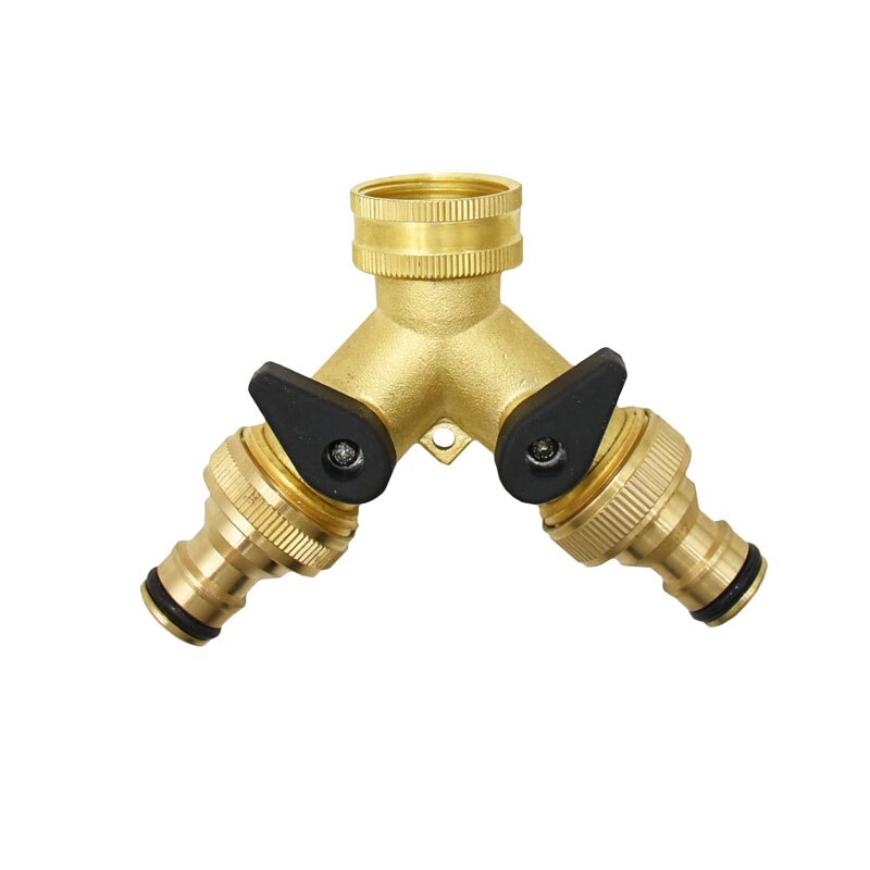 Brass 3/4 inch Y type 2 way Garden tap water splitter cranes 5/8" Irrigation valve drip irrigation adapter 1pcs: B