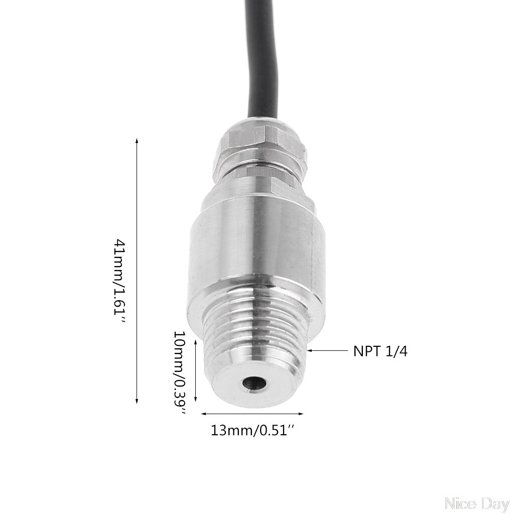 DC 5V 1/4 NPT Pressure Transducer Transmitter Sensor Stainless Steel Oil Air Water 10/20/30 Bar My12 20