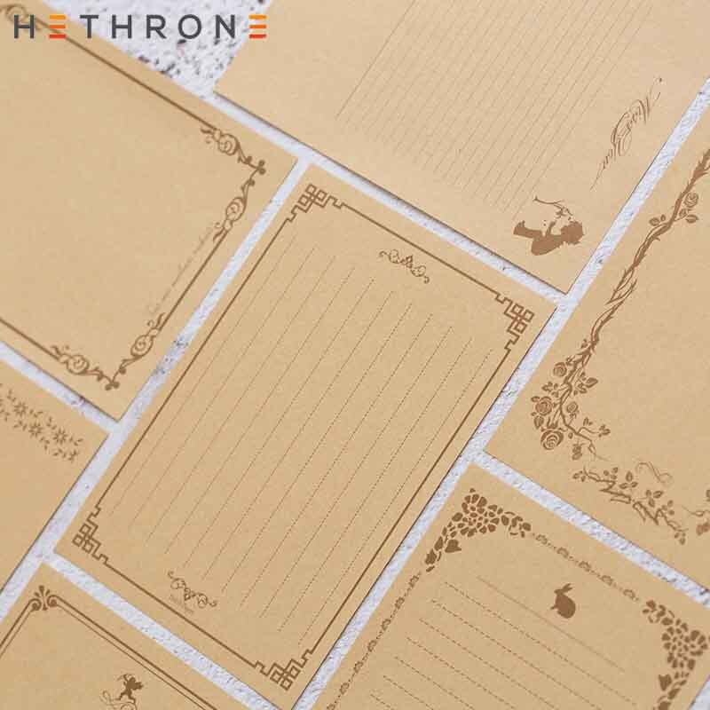 Hethrone 8 fogli di alto-fine Vintage ▾ Stile di Scrittura di Carta di Festa di nozze lettera di invito carta Cultura di Immagazzinaggio Della Cancelleria di Carta G