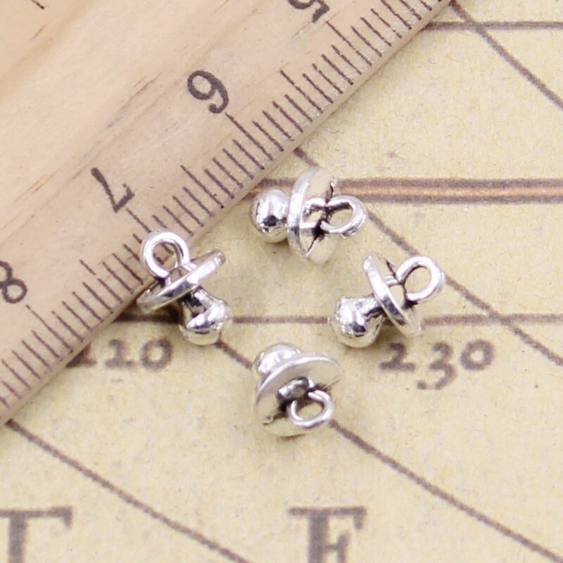 30Pcs Charms Baby Fopspeen Binky Bijtring 9X7X6Mm Tibetaans Zilveren Kleur Hangers Antieke Sieraden Maken diy Handgemaakte Craft