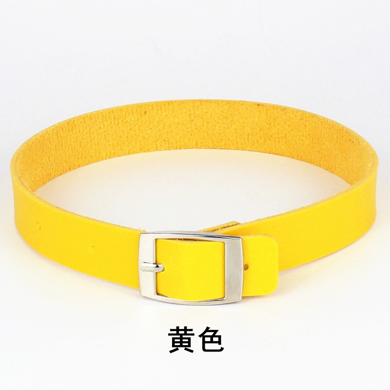 Necklace For Women's Neck Sweetheart Harajuku Punk Rock And Roll Leather Collar: Yellow