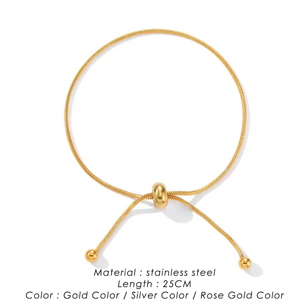 Bracelet coréen réglable en acier inoxydable pour femmes et filles, de , couleur or, chaîne serpent, bijoux,