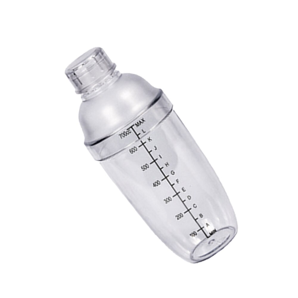300ml Hand Shake Cup Cocktail Shaker Transparent Mixer Cup Clear Bar Shaker Tea Shaker Cup with Scale (White)