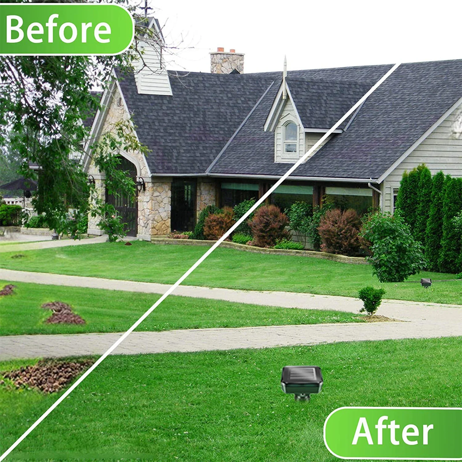 12PCS Solar Powered Pest Repeller Ultrasonic Mole Repellent Gopher Vole Snake Rodent Chaser For Lawn Garden Pest Control