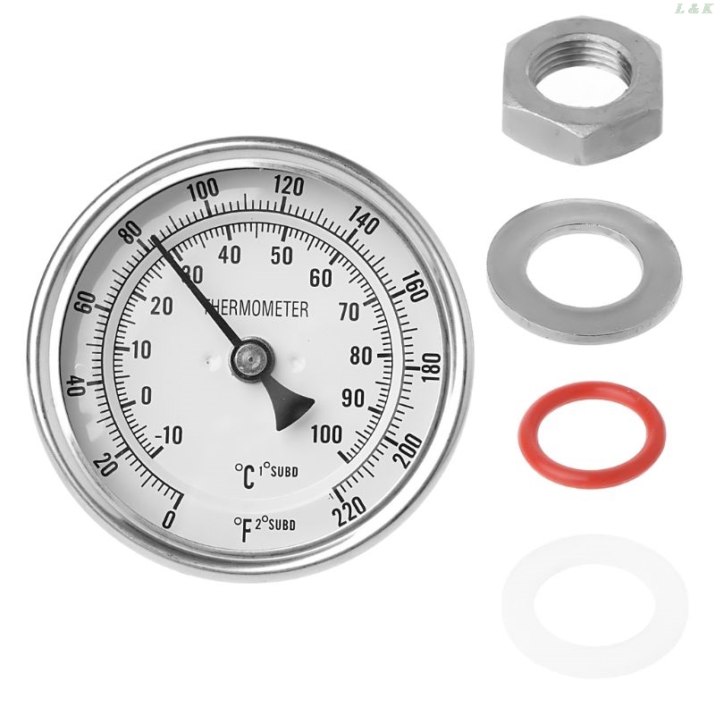 3 "Dial Analoge Homebrew Thermometer Kit 2" Probe 0-220 Graden Homebrew Bier Ketel Wijn Met Noten o-Ring Ring Pxpc