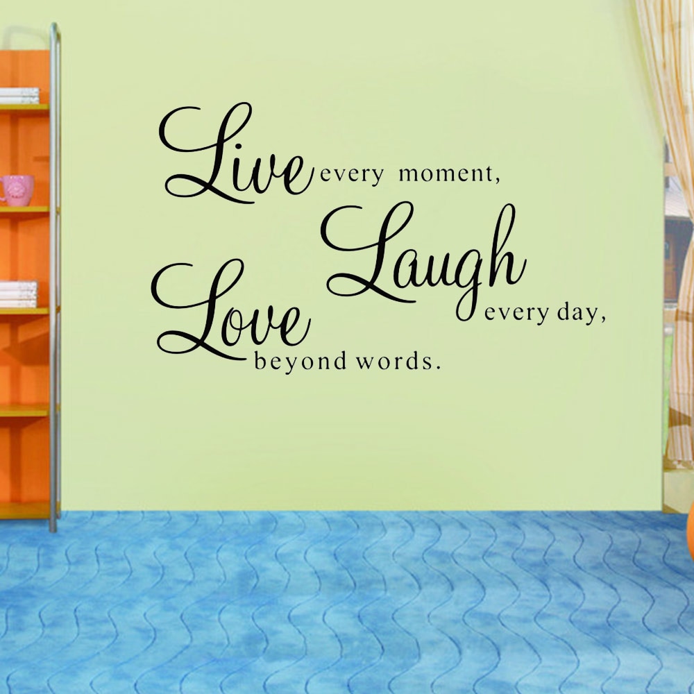 Engels Tekst Live Laugh Love Quote Vinyl Sticker Verwijderbare Art Wall Stickers Diy Home Decor Sofa Achtergrond
