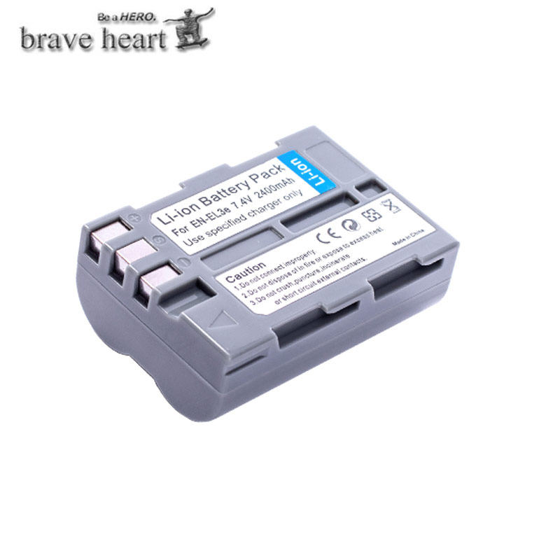 En -el3e en  el3e enel 3e 2400 mah kamera bateria batterier akku + lcd usb-lader til nikon  d30 d50 d70 d70s d90 d80 d100 d200 d300: 1 batteri