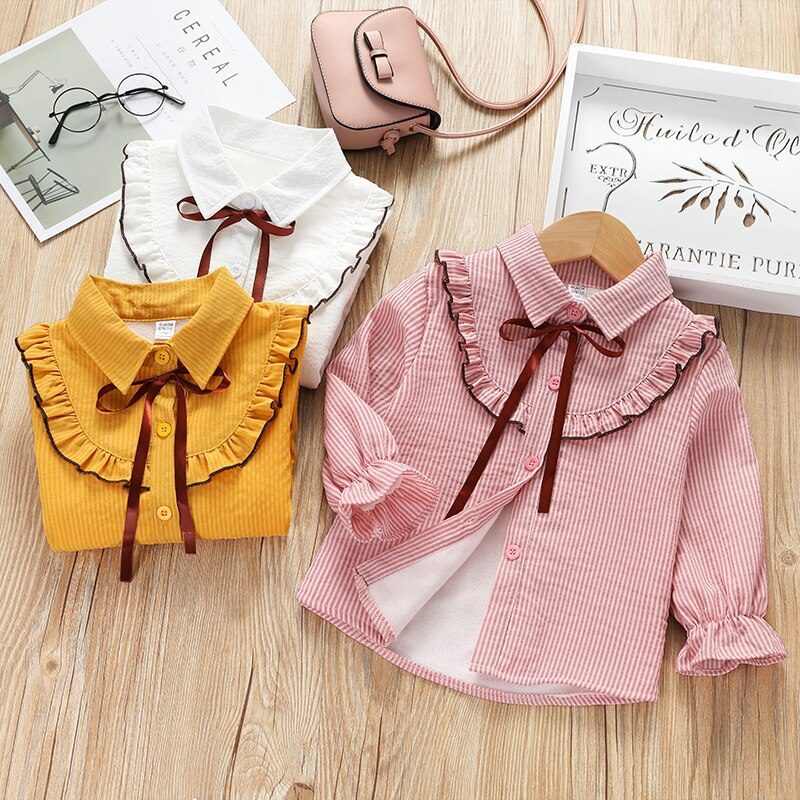 Chemises pour bébés filles | Chemises à rayures, épais et chaudes, en coton velours côtelé, en velours Plus, pour l'hiver, chemises pour enfants en bas âge