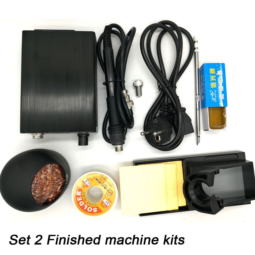 QUICKO STC Digital Soldering Iron Station+T12 Handle+Iron Stand+Solder Core Wire+Carton Rosin+Sponge+Cleaner Wire V2018