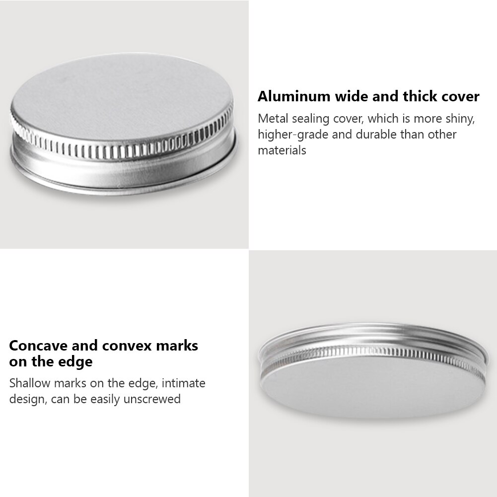 Aluminum Balm Cap Round Wide Mouth Plastic Storage Jars Container Clear Canister Transparent Travel Bottle Pot Lip 30ml-150ml