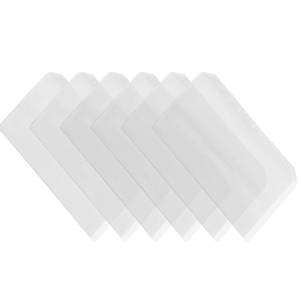 XRHYY 6Pcs Zipper Envelope Binder Pocket &amp; 6Pcs A6 Vertical Sleeve Case Storage Pouch For Home Office Business Card Credit Card