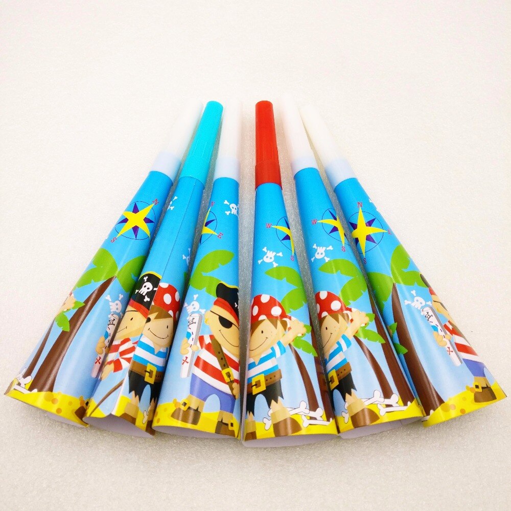 6pcs/bag Cartoon Pirate Party Noise Maker/whistle Favor Birthday Party Decoration Supplies Whistles Anniversaire Noise Maker