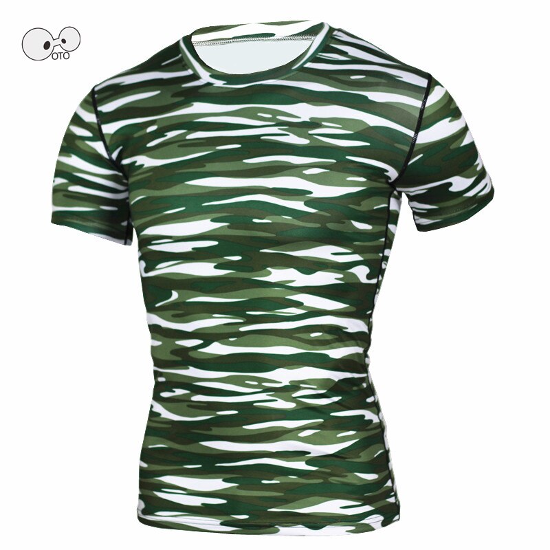 Zebra Compression Skin Tight Shirts Men MMA Rashguard Keep Fit Fitness Short Sleeves Base Layer Weightlifting Elastic Tshirt