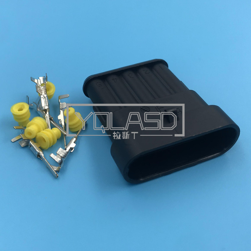 1 Set 5 Way 282089-1 282107-1 Superseal Automotive Socket AC Assembly Car Plastic Wire Harness Connector For Auto: WHITE