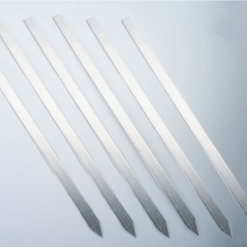 50 cm breite, flache Edelstahl-Grillspieße mit Holzgriff, Schasch, Kebab, türkische persische grillen, Koubideh, iranisch, brasilianisch, europäisch