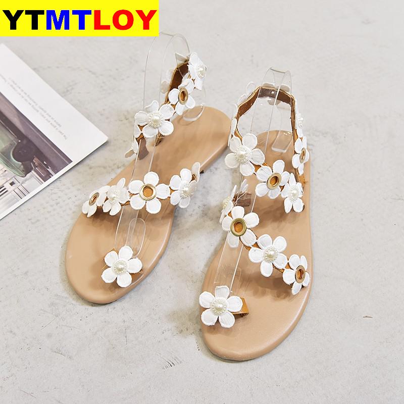 Bohemian Flowers Flat Sandals