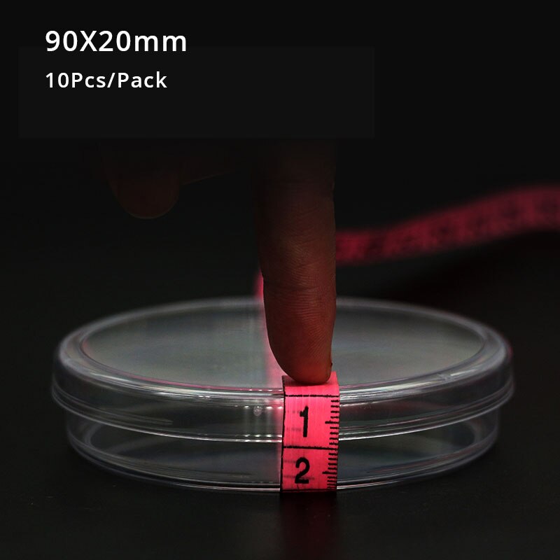 Platos de Petri de plástico estériles con tapas, 10 piezas, 90x16mm, para plato de laboratorio, platos de Petri de levadura bacteriana: 90x20mm
