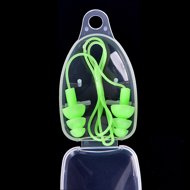 1 Paar 8 Kleur 1 $ Alle Siliconen Zwemmen Oordopjes Met Doos Oordopjes Zwembad Accessoires Water Sport Swim Ear plug: green