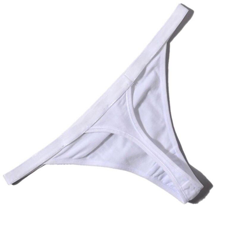 Women Cotton G String Thongs Low Waist Comfortable Panties Female Seamless Breathable Thong Underwear Intimate Lingerie: white / M