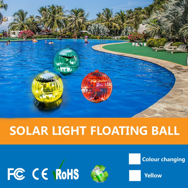 Solar undervannslys vann drift ball lampe vanntett svømmebasseng ledet disco lys flerfarget verft dam flytende lys