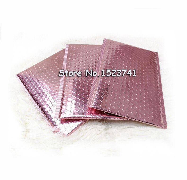 10pcs 15x20+4cm Rose Gold Bubble Envelop/Rose Gold Foil Bubble Mailer for Packaging &amp; Wedding Favor Bag&amp;Mailing Envelopes