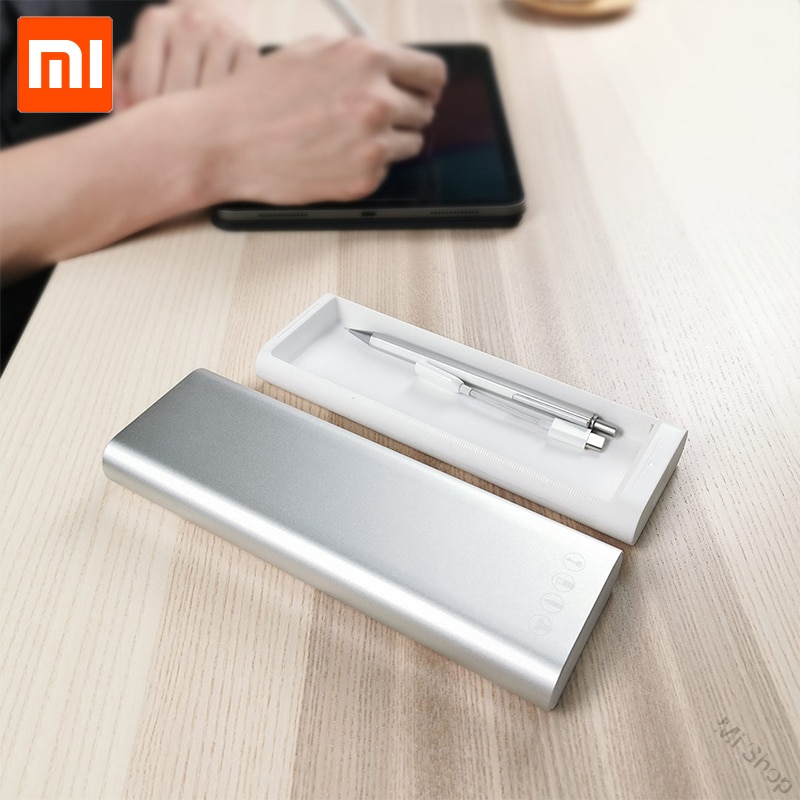 Xiaomi mijia miiw pennfodral kontor student pennfodral skolmaterial pennask aluminiumlegering abs+pc för äppelpenna 2