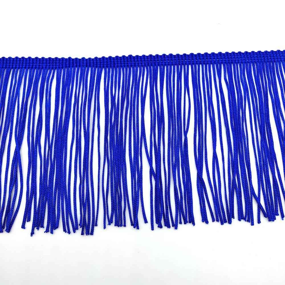 1 Yards van Pack 4 "Breedte Franjes Kant Polyerter Fibre Kwastje Kleding Accessoires Latin Trouwjurk Kwastje Lint diy: Royal blue