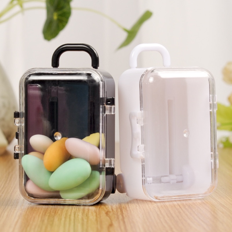 1 Uds Mini maleta Caja forma Cajas de caramelos para bodas favores Recepción de dulces suministros de de año