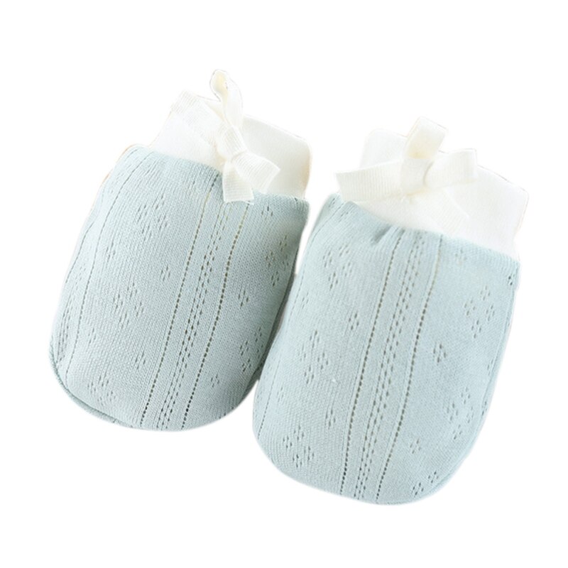 Neugeborenen Baby Jungen Handschuhe Mädchen Solid Print Hohl Anti Scratch Schutz Fäustlinge Weiche Seil Handschuhe