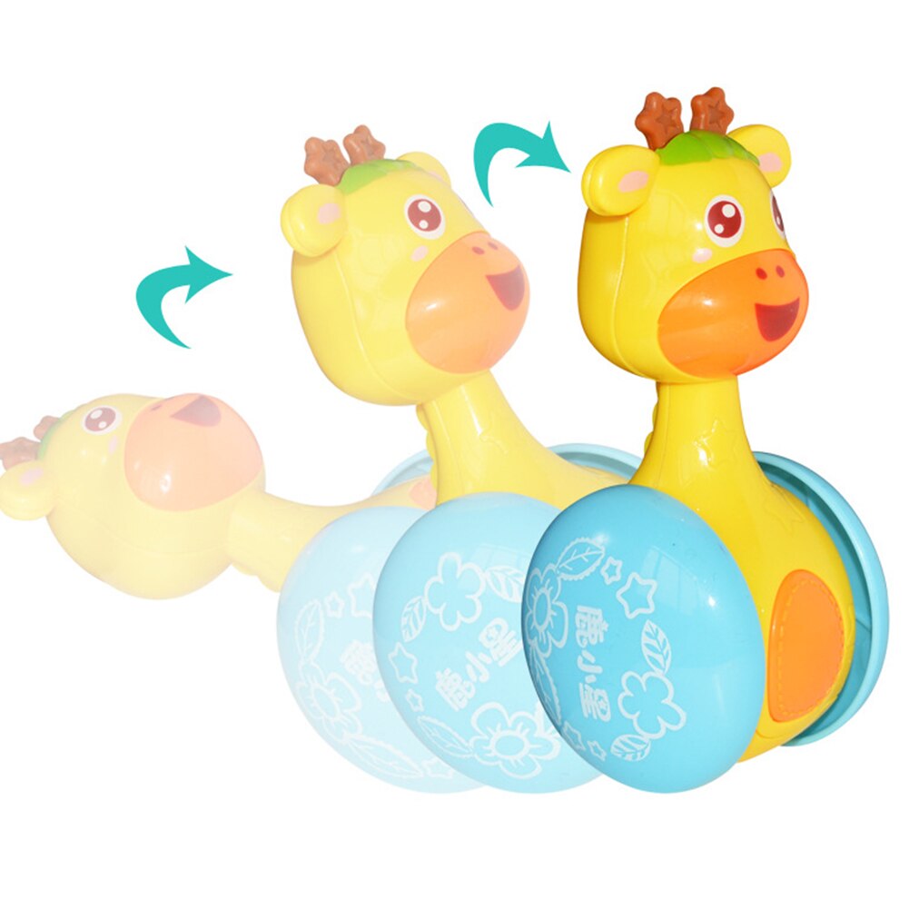 Baby Cute Cartoon Deer Rattles Tumbler Doll Toy Bell Music Learning Education Intelligence Developmental Toys For newborn baby