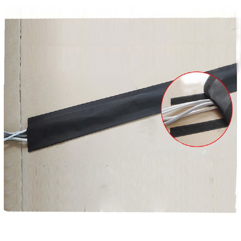 1M Cable Hide Wire Cover Adjustable Wire Hider Cable Protector Storage Organizer for Office Desk Floor Carpet Supplies