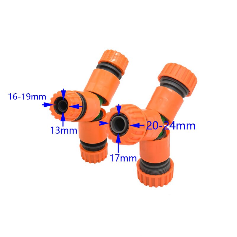Hageslange 1/2 " 3/4 " y-kobling tee vanndeler 16mm 20mm- slange 3-- veis kobling hage vannings-t-skjorte 1 stk.