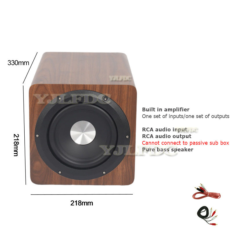 High-power 100W Subwoofer Home Theater Hi-fi Super Bass 6.5-inch Wooden Active Subwoofer 110V-220V Wide Voltage Speakers