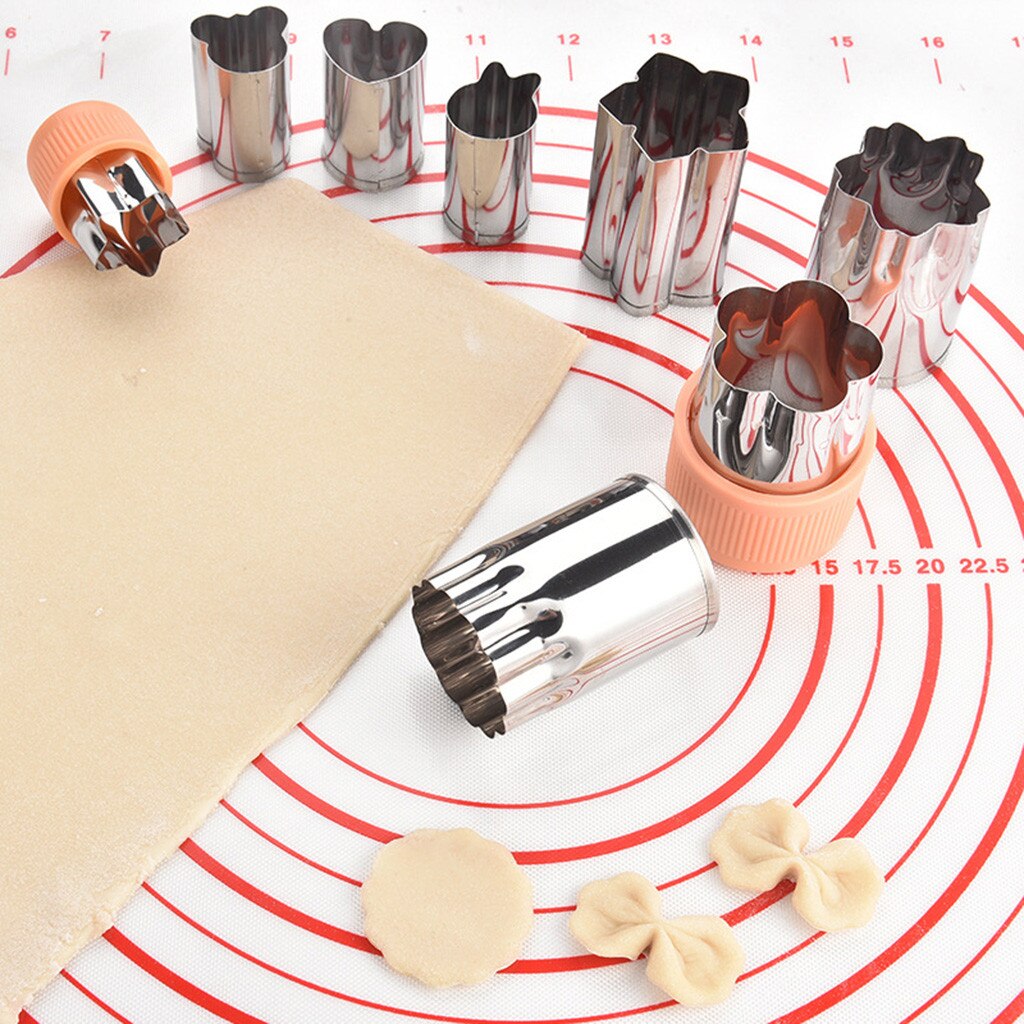 8 Stuks Groente Cutter Mould Fruit Slicer Fondant Cake Cookie Plunger Bloemen Ster Vorm Baksel Mold Verdelers Gereedschap