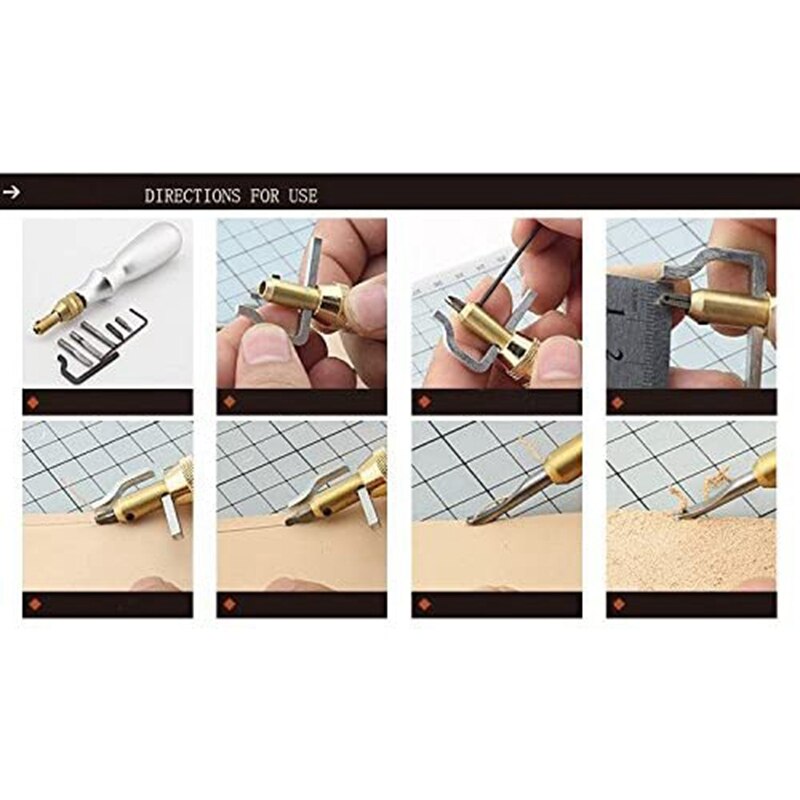 8Pcs DIY Tools Adjustable Pro Stitching Groover and Creasing Edge Beveler Leather craft Sets to Sew & Crease Leather