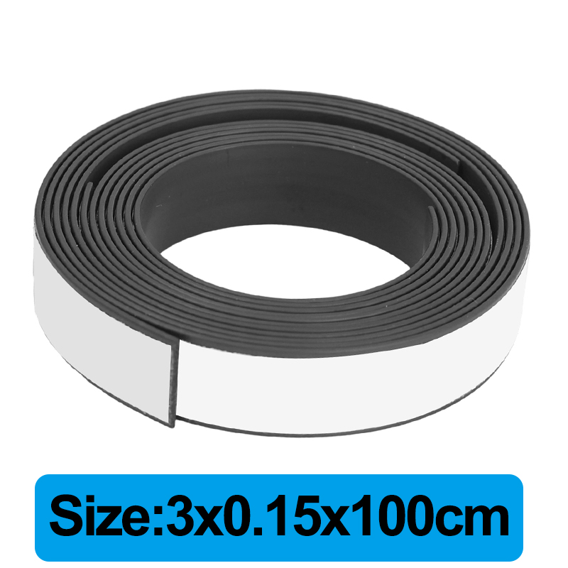 Self Adhesive Magnetic Tape Strong Rubber Magnet Cuttable Tape Fridge Wall Magnetic Strip DIY Whiteboard Photo Poster Fixed Tape: 1m / Red