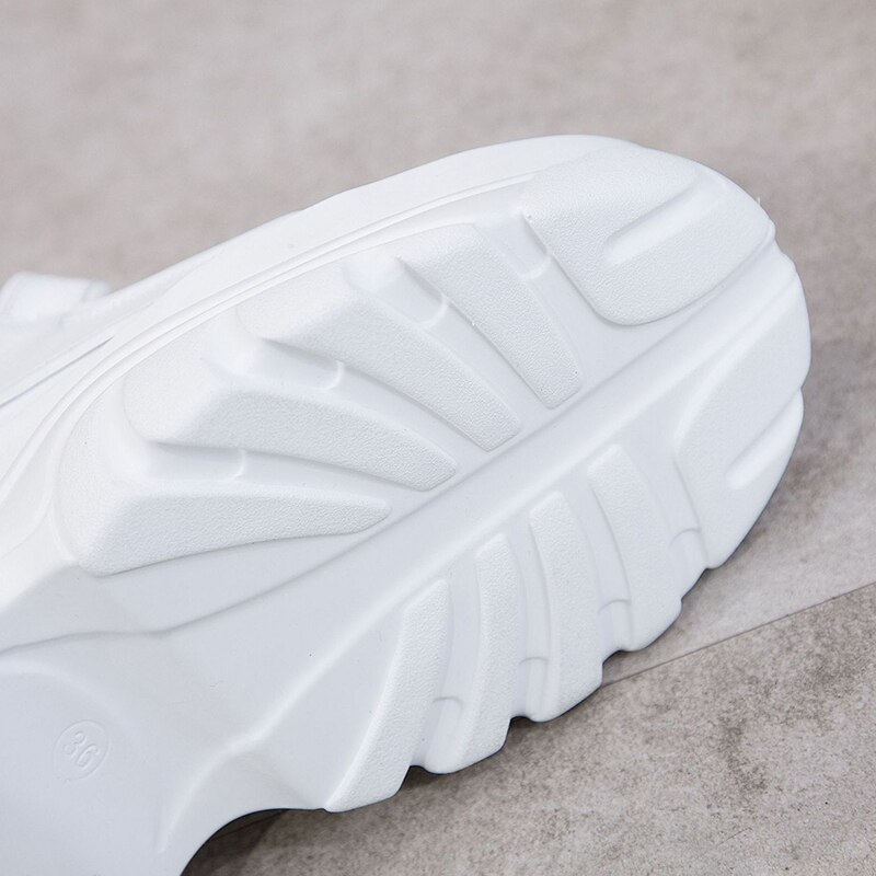 Kvindesko høj platform sneakers forår kvindesko casual sort/hvid sneakers til kvinder åndbar kvinde chunky sko
