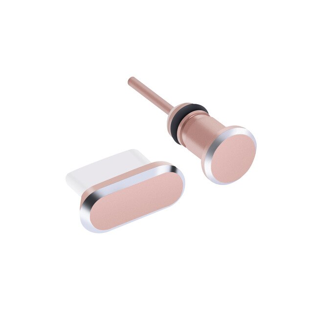 Universal usb c aluminium dammplugg set för samsung  s10 plus  s9 s8 note c laddningsportar och 3.5mm hörlursuttag antidammplugg: Guld-