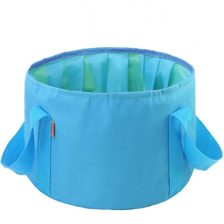 15L Tragbare draussen Reise Faltbare Falten Camping Waschbecken Eimer Schüssel Waschbecken Waschen Camping Wasser Eimer Reise Verwenden Becken: Himmel Blau