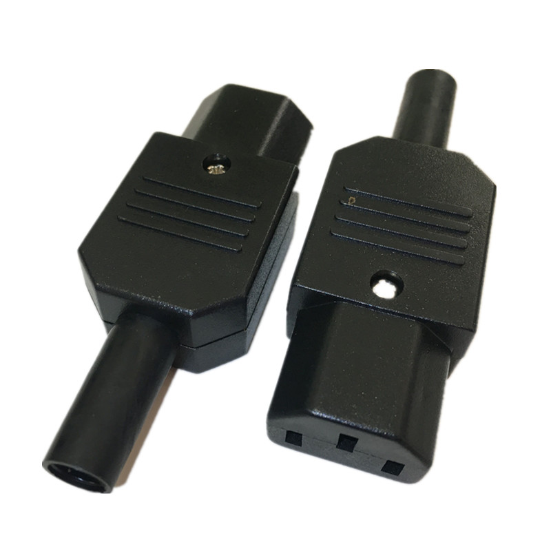 IEC Rechte Kabel Plug Connector Bedraden C13 C14