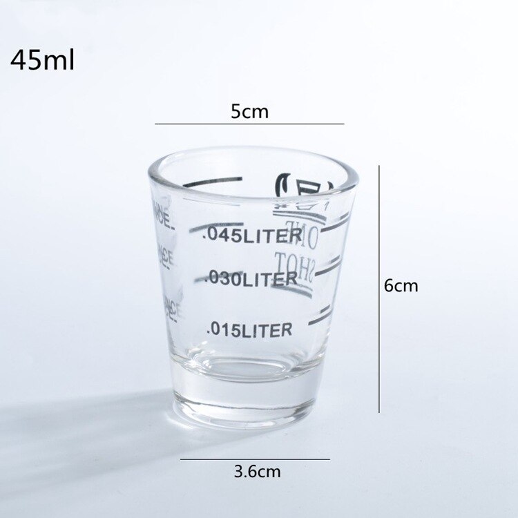 Mini Espresso Koffie Onskop Verdikte Geconcentreerd Geroosterde Kalibratie Dubbele Meet Glas Schaal Mok Tool Levert 30Ml/45ml: Black 45ml