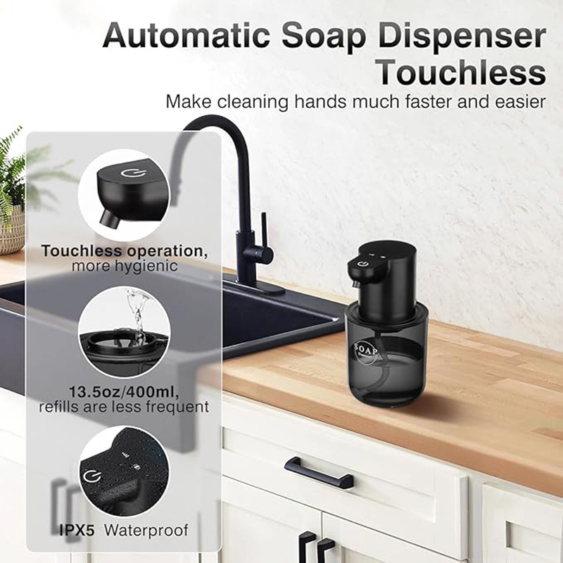 400ml Automatic Sensor Soap Dispenser Rechargeable Hand Sanitizer Dispenser Wall Mounted Bathroom Electric Foam Hand Washer