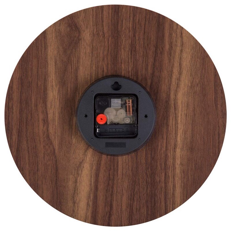 12 Inch Night Light Function Wooden Wall Clock Vintage Rustic Country Tuscan Style For Kitchen Office Home Silent & Non-Ticking