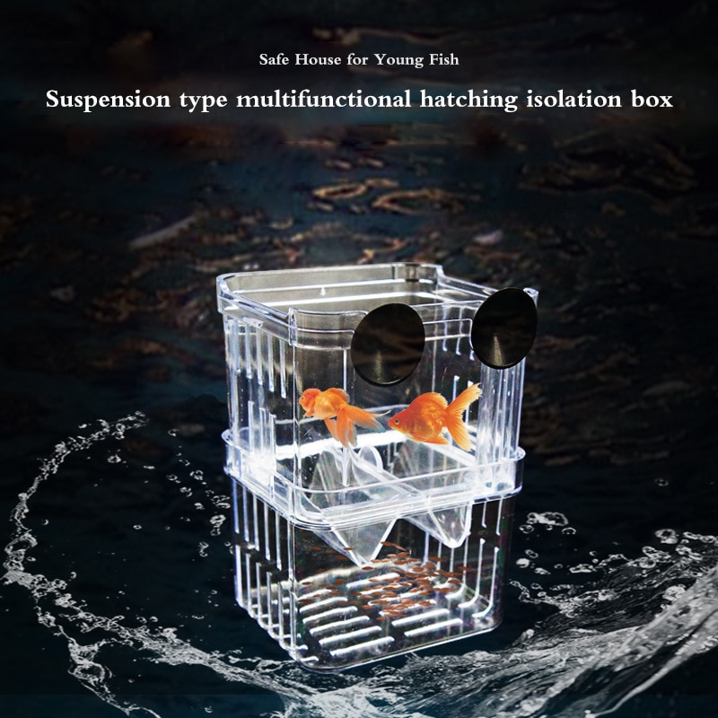 8*7*11cm Double-Deck Clear Fish Breeding Isolation Box Aquarium Breeder Fish Tank Hatching Incubator Fish House Home
