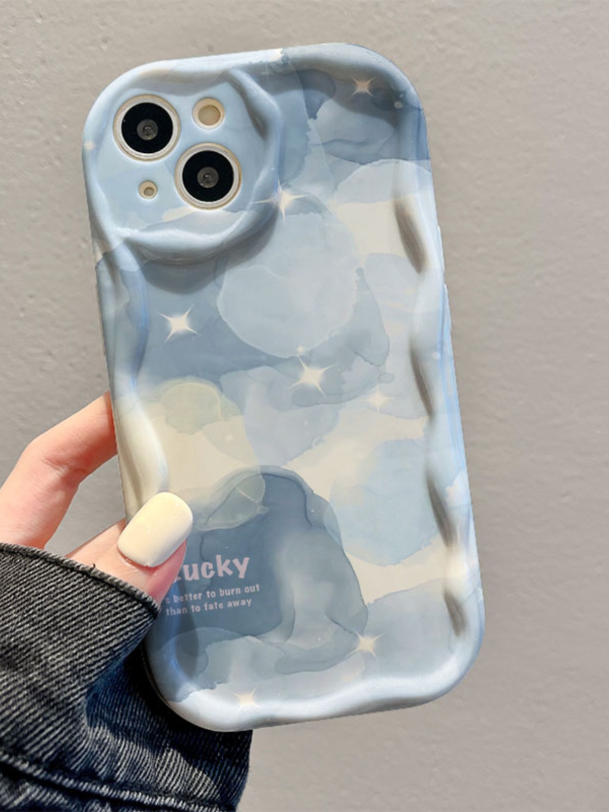 Custodia per telefono blu sfumato per iPhone 14 Pro Max 15 11 12 13 Mini XR 6s 6 8 7 Plus X XS SE 2020 2022 Cover morbida in silicone