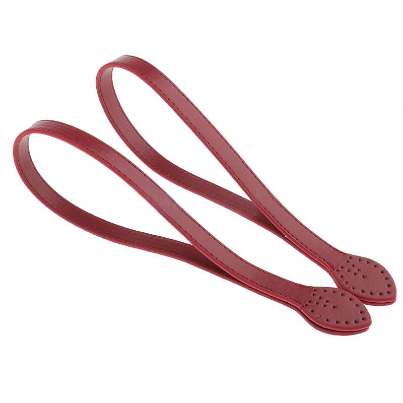 PU Leather Handles Durable Shoulder Bags Detachable Belt Women Leaf Handle Straps DIY Handmade Replacement Handbag Strap 2*61cm: Wine Red