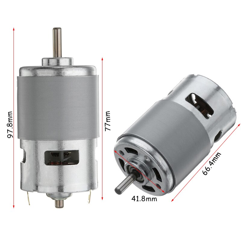 Max 35000 RPM 775 DC Motor DC 12V-24V Ball Bearing Large Torque High Power Low Noise Gears Motor Electronic Component Motor