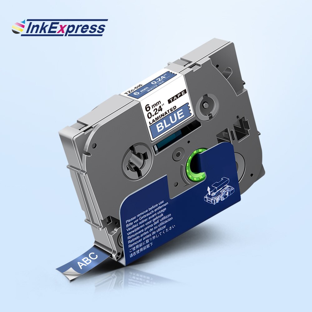 InkExpress TZe-211 Labels For Brother TZe Tape 6mm TZe 211 tze211 TZe-111 TZe-611 Label Tape For Brother P touch Label Maker: White on Blue