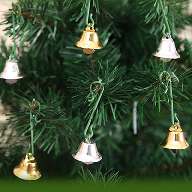 10 stks/partij Rvs Bells Kerst Jaar Kerstboom Decoraties Hangers Kleine Mini Bell Ornament Goud/Zilver Leuke